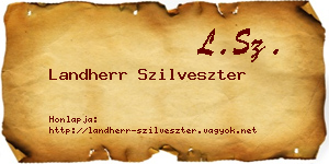 Landherr Szilveszter névjegykártya